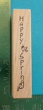 Northwoods HAPPY SPRING Saying BIRDS Rubber Stamp
