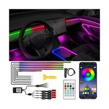 Acrylic Interior Car LED Lights with Remote and Wireless APP 10 in 1,Ambient ...