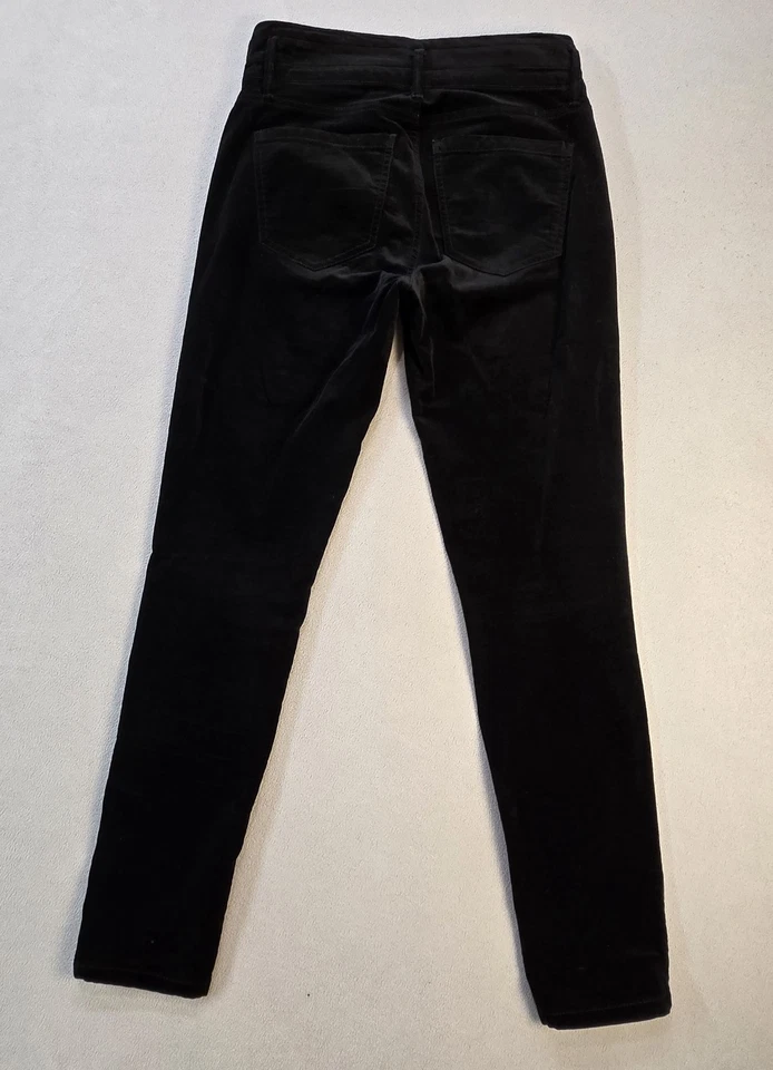 Pantalón para mujer Anne Taylor tiro alto ajustado negro terciopelo talla 4 Foto 4 de 4