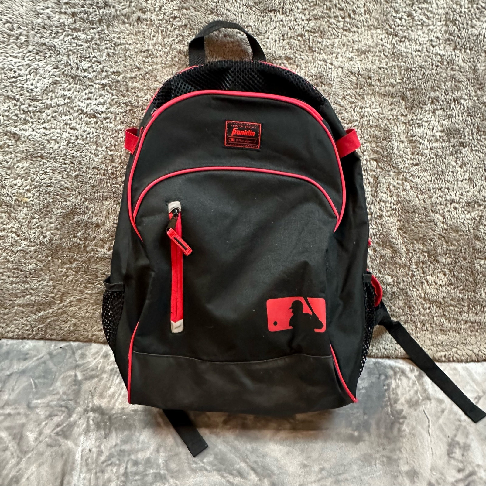 Franklin Red Black Baseball Backpack Batpack Bag Youth Kids Softball Teeball