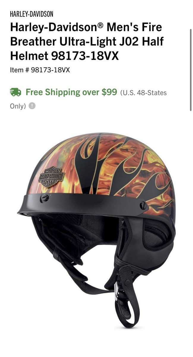 Harley-Davidson® Fire Breather Ultra-Light J02 Half Helmet/98173