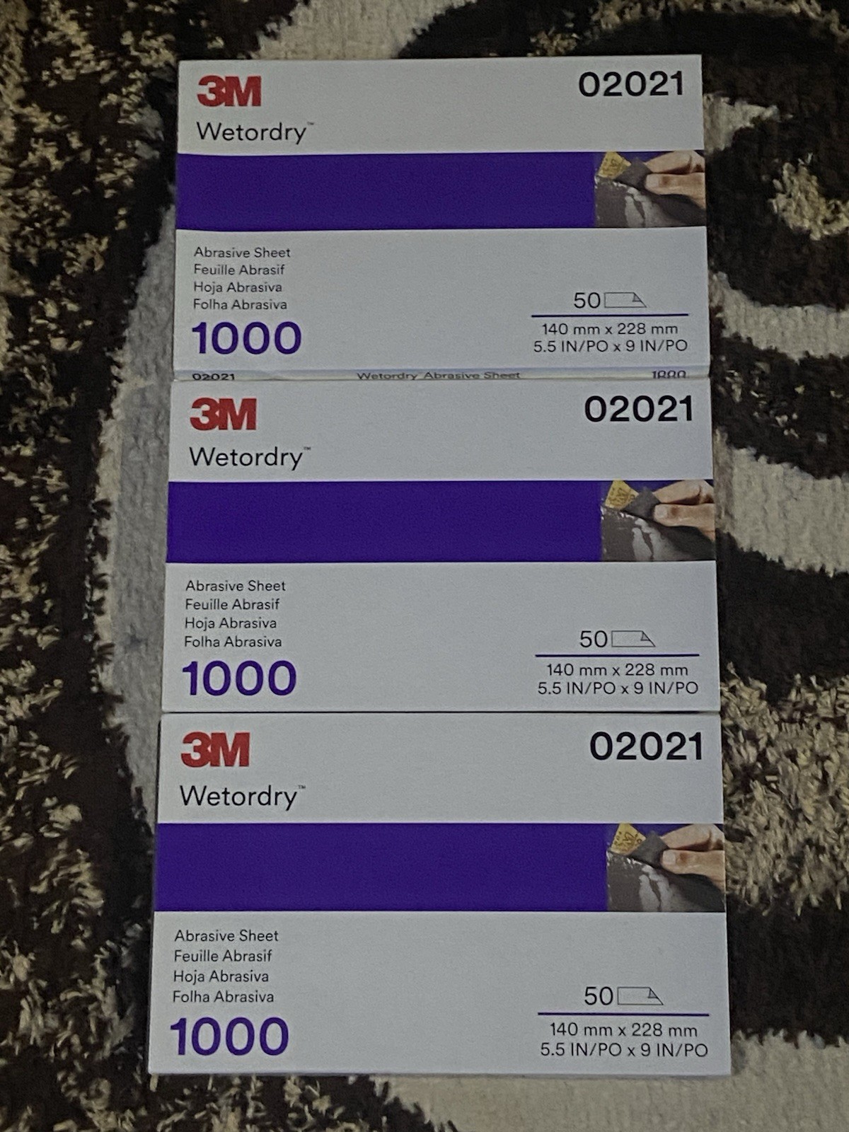 3m Wetordry Abrasive Sheets 02021 (1000) Grit 5.5x 9 Inches