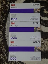 3m Wetordry Abrasive Sheets 02021 (1000) Grit 5.5x 9 Inches