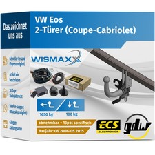 ANHÄNGERKUPPLUNG für VW Eos 06-15 abnehmbar GDW +13pol E-Satz ECS