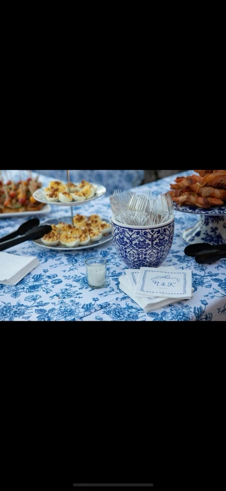 French toile (Poly Print) Table Linen, 120”x156” Banquet - Image 4 of 4