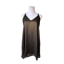 Audrey 3+1 Black Gold Shimmer Halter Dress SMALL NWT Holidays Semi-Formal
