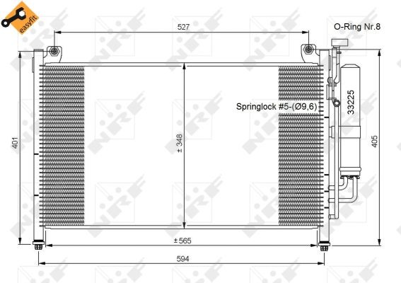 Fits NRF 35870 AIR CONDITIONING RADIATOR (WITH DRYER) MAZDA 2 07-  ⭐UK Stock⭐