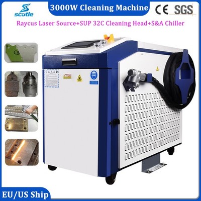 Raycus 3000W Fiber Laser Cleaning Machine LASER Metal Paint Oil Rust Cleaner EU