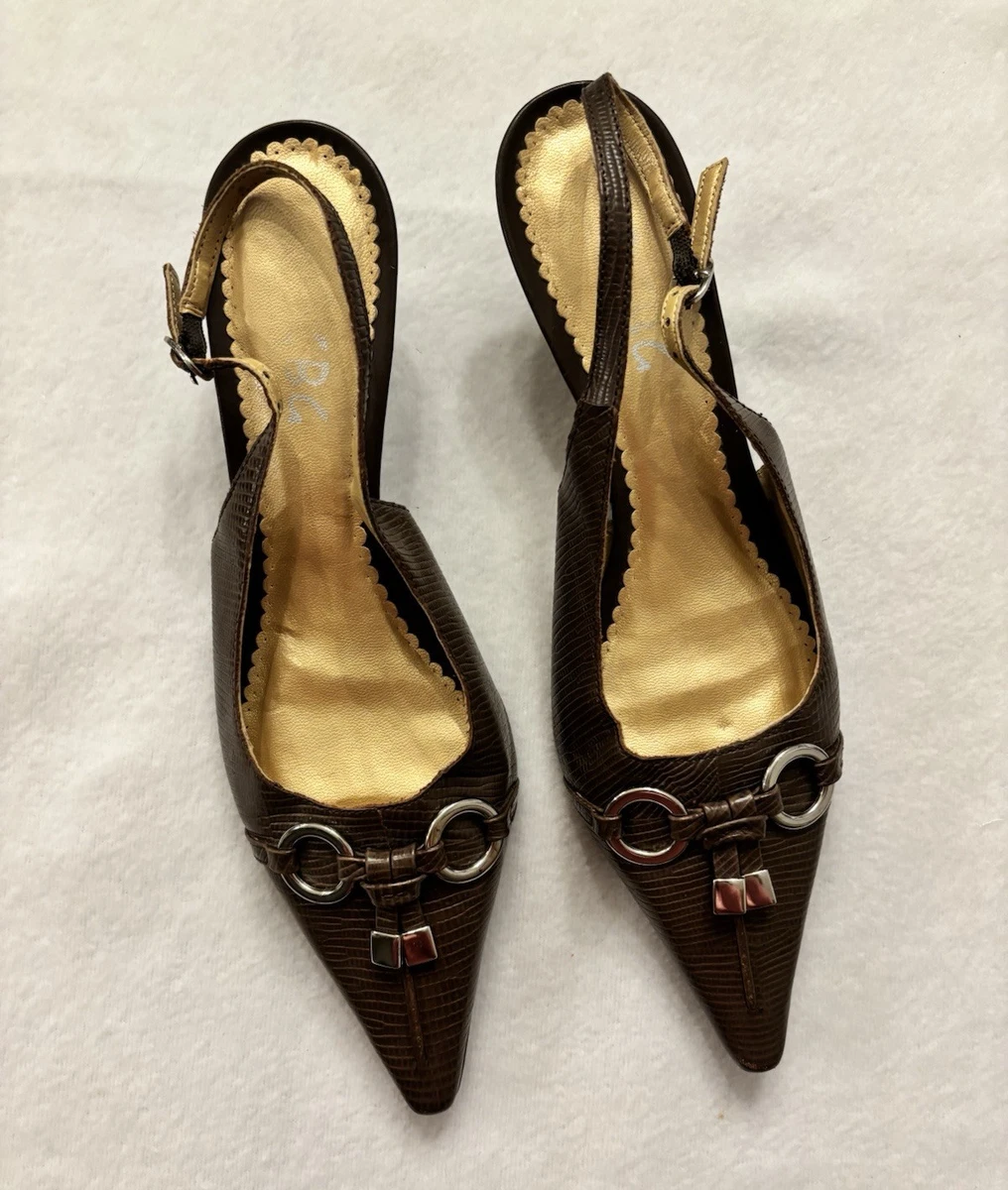 Escarpins Mules BCBG Max Azria En Cuir Dentelé Multicolore - Taille 37, Occasion Très Bon état, Talon 2-7cm