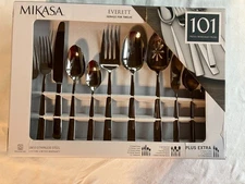 Mikasa Everett Flatware Service For 12, 18/12 Stainless Steel, 101 Pieces