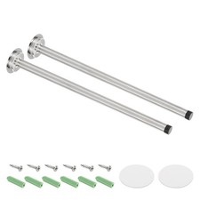 2 Pack 14 Inch Stainless Steel Door Stopper, Screw Adhesive Install Silver