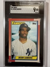 1990 TOPPS BASEBALL #61 DEION SANDERS SGC 9 MINT
