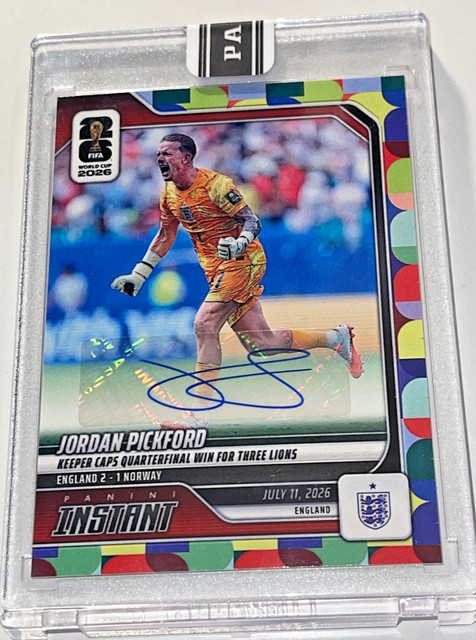 RARE JORDAN PICKFORD 1/1 AUTO CARD #226 PANINI INSTANT WORLD CUP 2026 ENGLAND