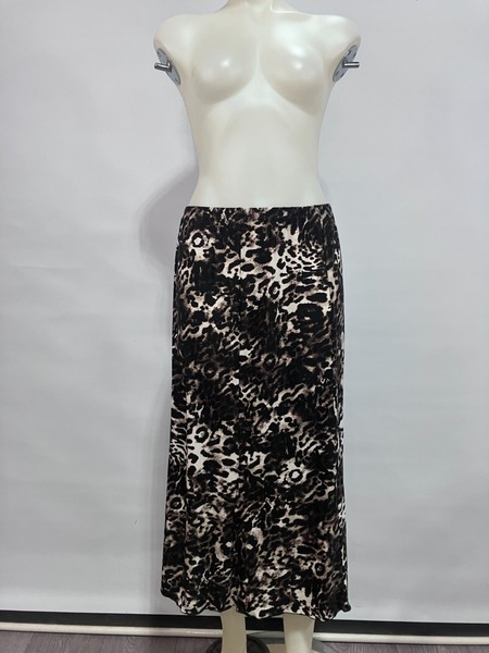 Way Pi Size 24 Leopard Print Jersey Maxi Skirt Elastic Waist Casual Festival