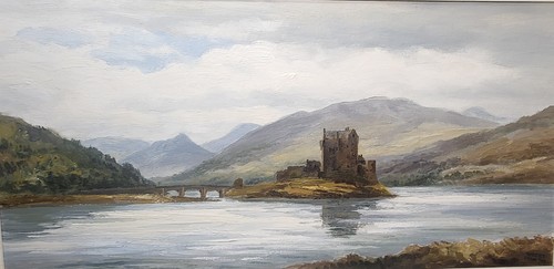 Robert Egginton Eilean Donan Castle Oil on Board 80x40cm Framed - Picture 2 of 24