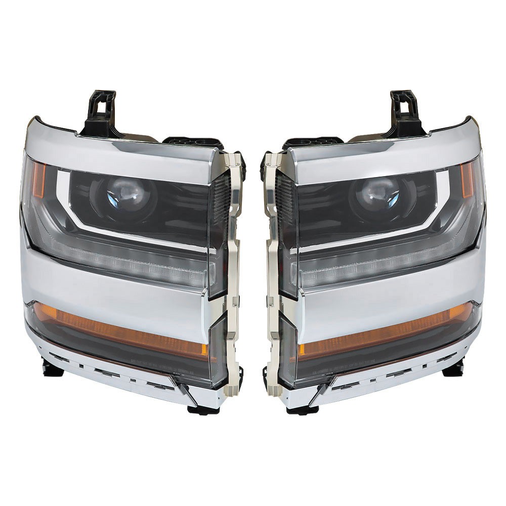 Headlights Driver+Passenger For Chevy Silverado 1500 2016-2018 HID