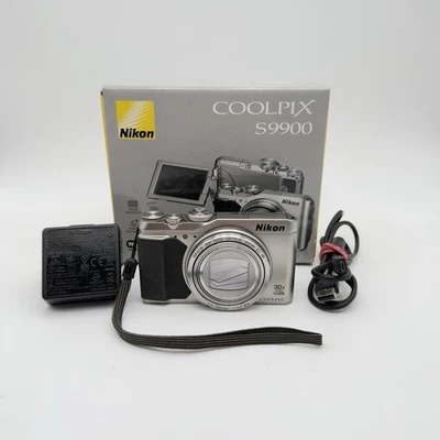 Nikon Coolpix S9900 Silber - Kompakte Digitalkamera - Getestet Gebraucht - Bild 1 von 4