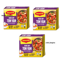 Cubos de sopa Maggi Tom Yum 3 x 60 g auténtico condimento base de sopa agria tailandesa