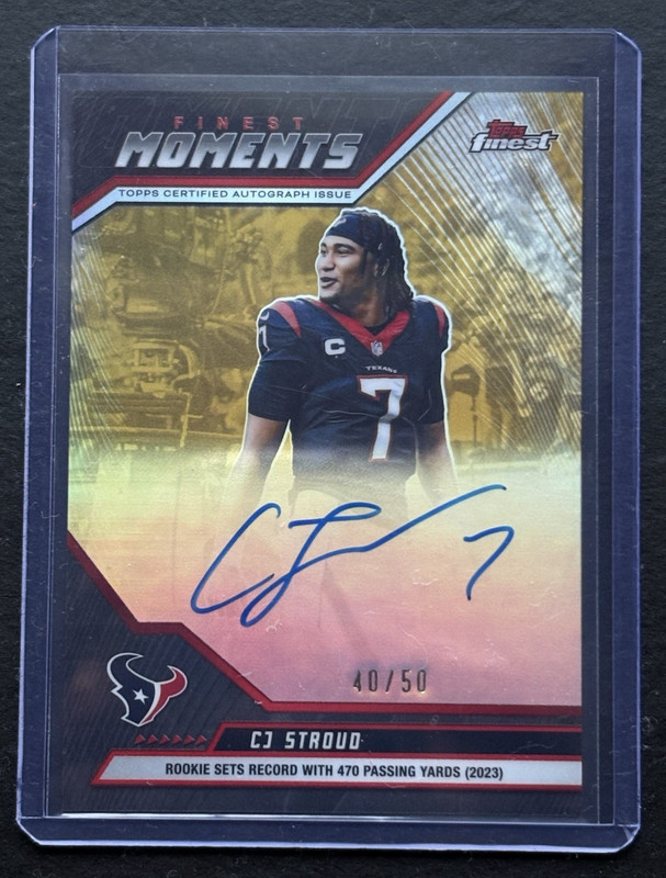2025 Topps Finest C.J. Stroud Finest Moments Gold Auto /50 #FMA-CJS + Bonus Lot