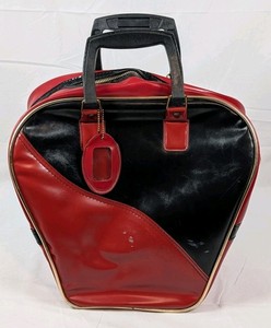 Vintage AJAY / Richard Milton Bowling Ball Red & Black Bag