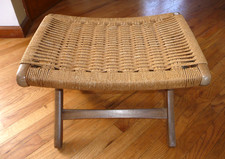 SGABELLO VINTAGE IN CORDA DESIGN HANS WEGNER MCM