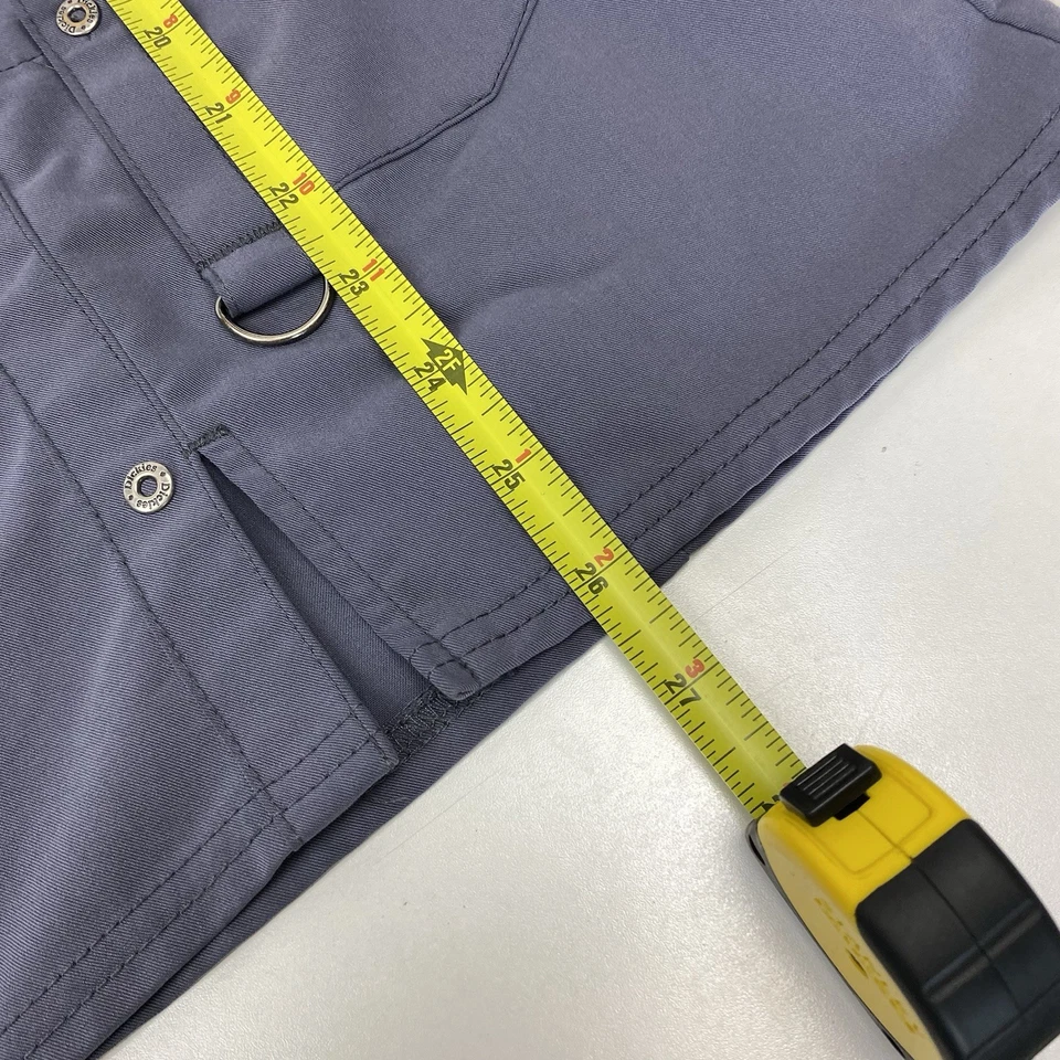 Dickies Womans L Large Solid Gray V Neck Medical Workwear Pocket Scrubs Top - Image 3 of 4