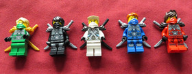 LEGO Ninjago Minifigures Lot. STONE ARMOR ,Jay,Kai,Cole,Zane,Lloyd,Weapons ETC