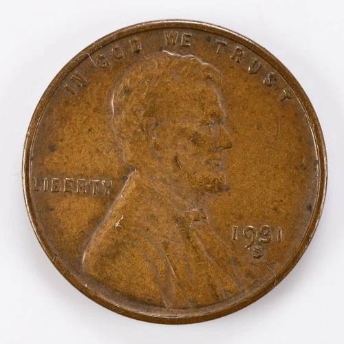 1931-S Lincoln Cent Wheat Penny Fine 1c
