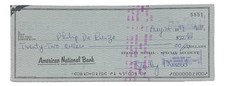 Stan Musial St. Louis Cardinals Signed  Bank Check #5551 BAS
