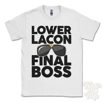 LOWER LACON FINAL BOSS T-SHIRT funny xmas gift shropshire wem rural aston