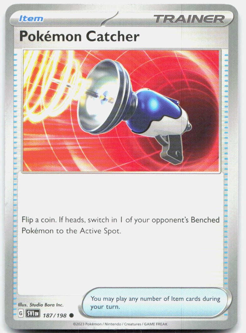 Pokemon Catcher 187/198 Common Scarlet & Violet Pokemon Near Mint