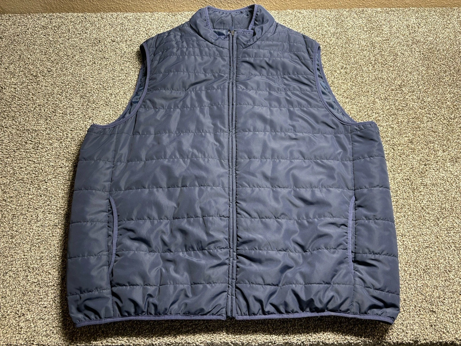 Chaps Puffer Vest Mens 3XB Big Navy Blue Zip Front Packable Outdoor