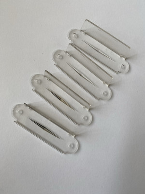 Set of  4 Clear Single Sided Pinball Lane Guides 2  1/2 inch Hole to Hole NEW