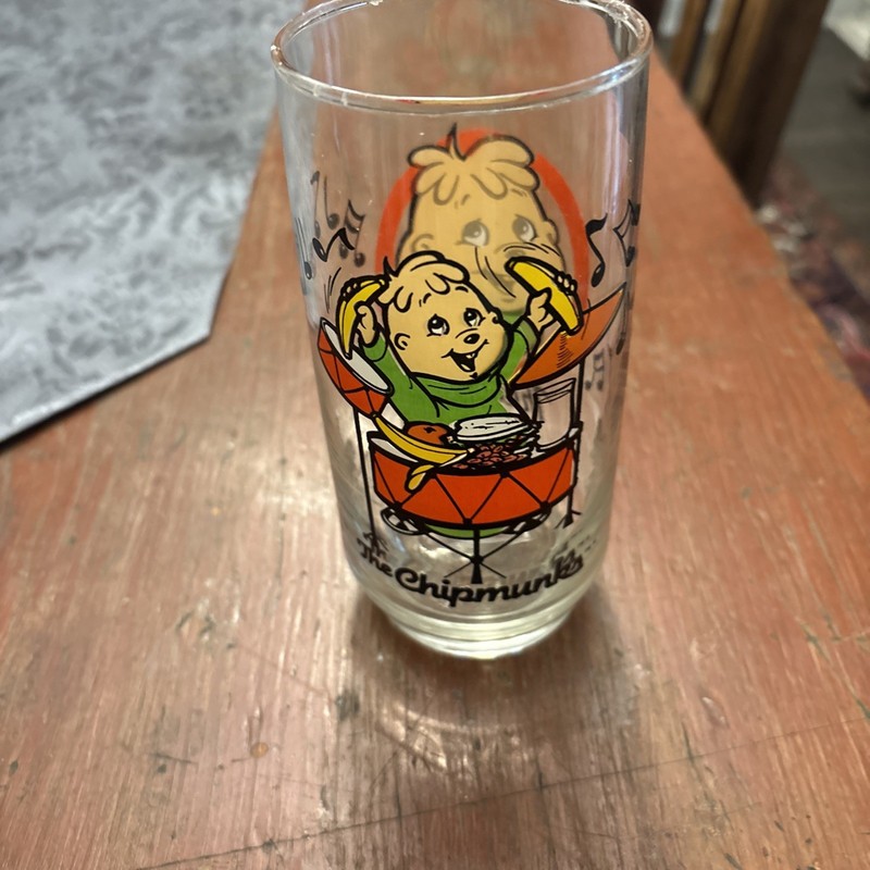 Vintage 1985 Alvin And The Chipmunks Theodore Hardee's Promo Glass