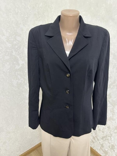 Women Escada Blazer Black Wool 40