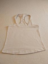 Lululemon White Racerback Tank Top Women’s Fitted Yoga Gym UK 6