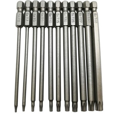 YDLQWCZ Long Torx Security Head Screwdriver Drill Set 11pcs Head(100mm))