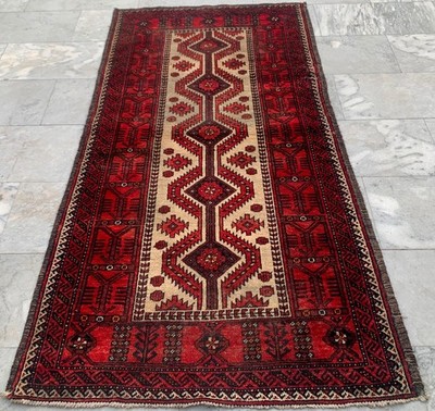 Vintage Handmade Afghan Taimani Rug Hand knotted Rug Boho Rug 3x6 ft
