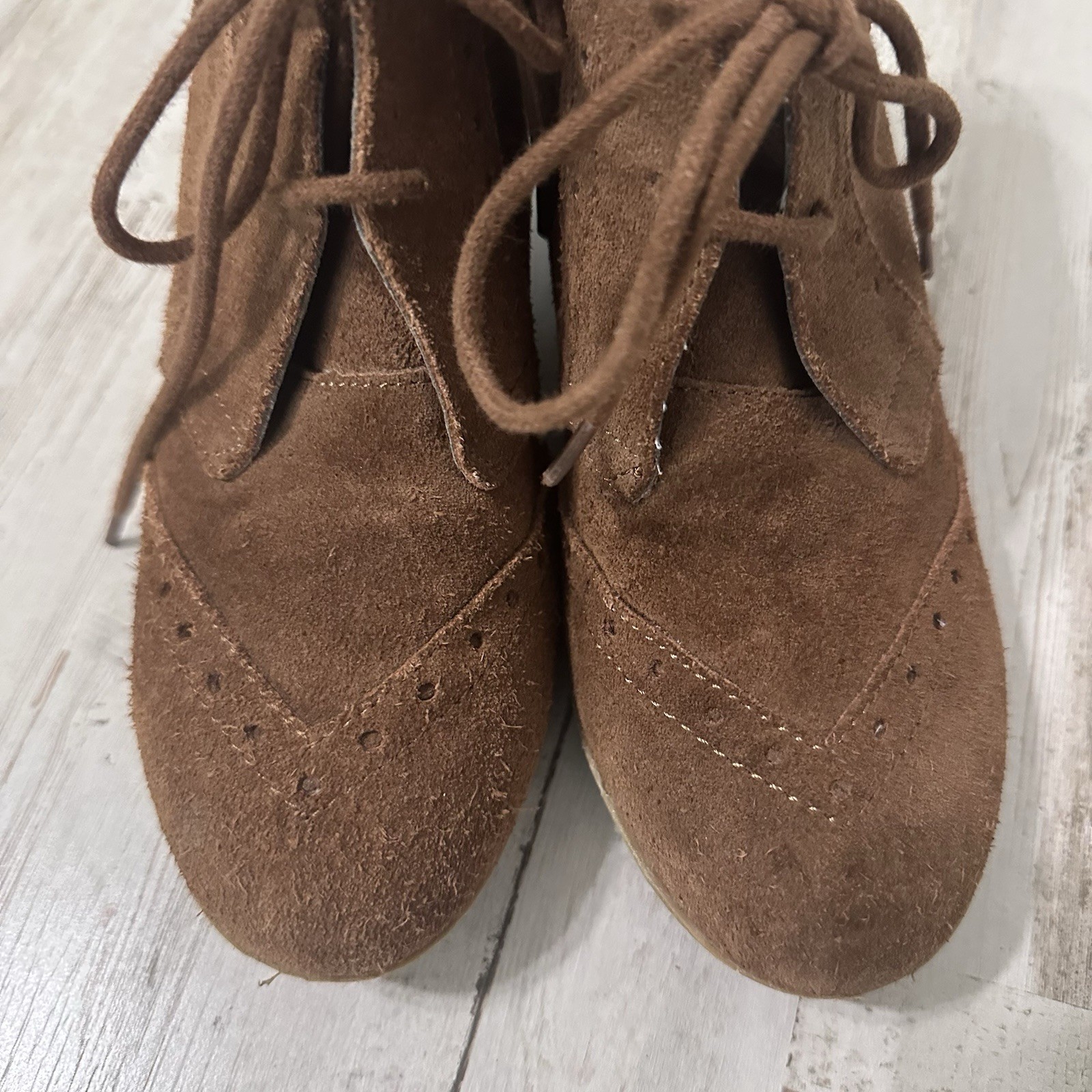 SAOLA Stivali MIA Raphaella zeppa 8M marroni stringati Oxford scamosciati tacco 3" scarpa casual