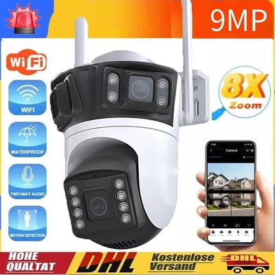 8X ZOOM 4K 9MP Überwachungskamera Aussen WLAN PTZ WiFi IP Kamera Outdoor Alert