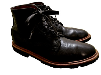 Allen Edmonds Port Washington Sutter Mill Men's Black Pebbled Leather Boots 11D