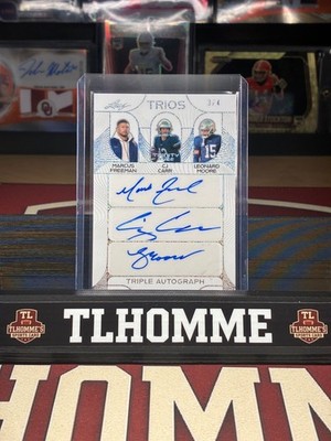 Marcus Freeman, CJ Carr, Leonard Moore 2026 leaf trinity trios auto /4