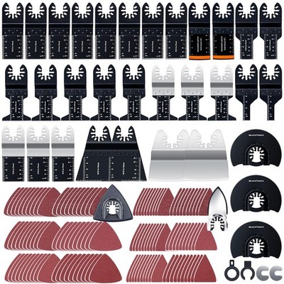 CONNOO 158 Pack Oscillating Saw Blades, Tool Blades 96pcs, Black 