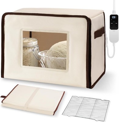 Folding Bread Proofing Box with 68-115  Temp Control, 2-48H Timer & 3-Sided He