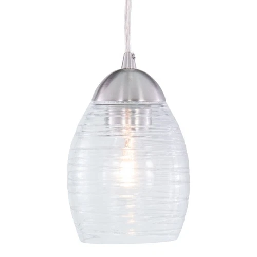 Vaxcel Lighting P0271 Nickel Isley Single Light 5"W Pendant With A Glass Shade - Picture 3 of 8
