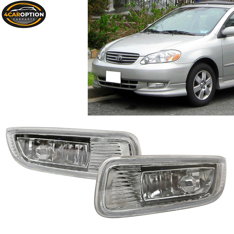 Fits 03-04 Toyota Corolla Clear Front Bumper Driving Lamp Fog
