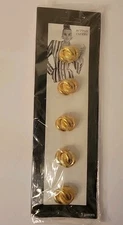 5 PCS Button Covers for Women Blouses, Jackets Button Covers  Gold Base Vtg.