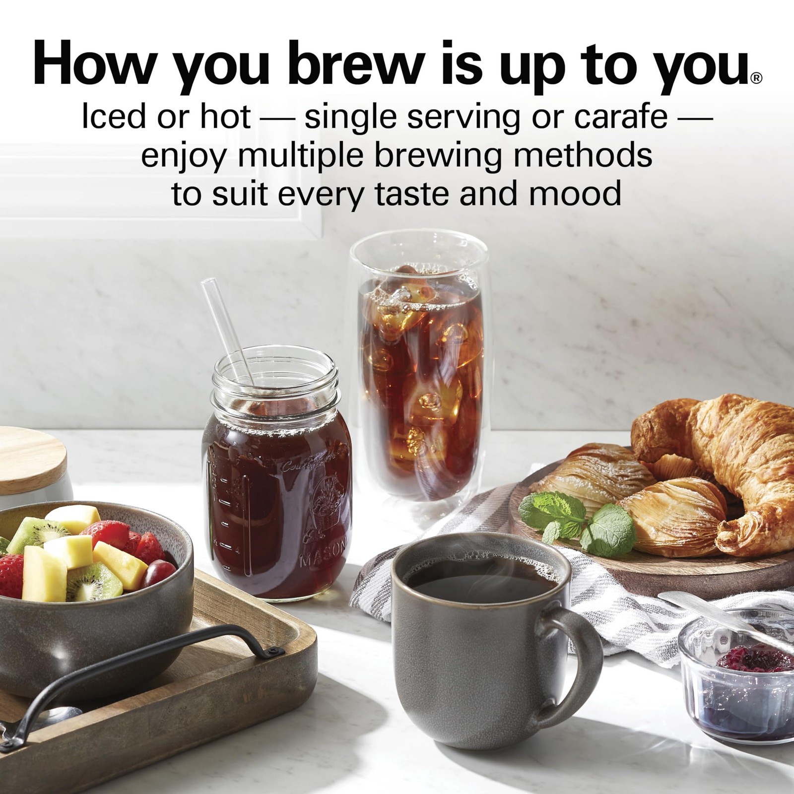 Hamilton Beach FlexBrew Advanced 5-in-1 Programmable 12 Cup Drip and Single S...