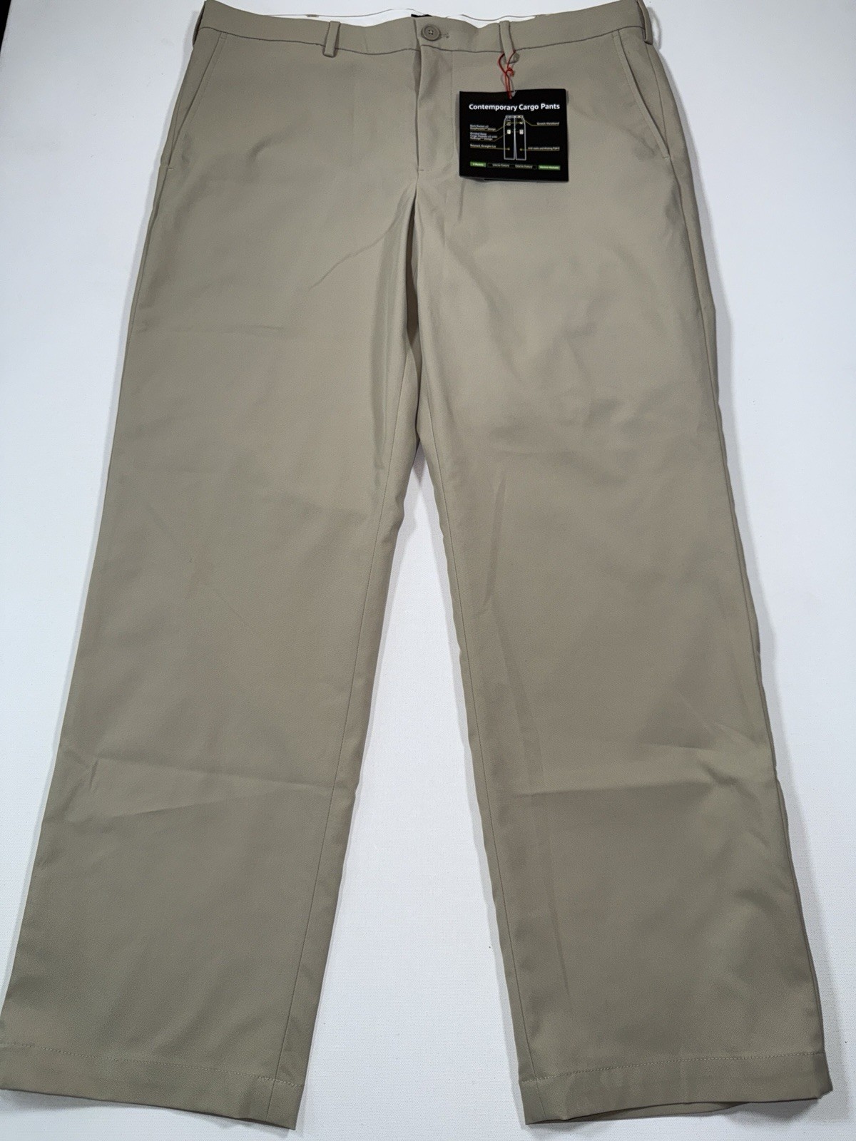 Mens 36x30 Beige Contemporary Cargo Straight Stretch Pocket Nwt