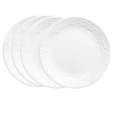 Corelle 4pk 8.5" Vitrelle Bella Faenza Lunch Plates: White Round Salad Plates,